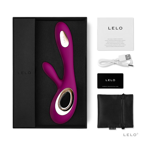 Lelo Soraya Wave Dual Action Vibrator Deep Rose, shown from the side
