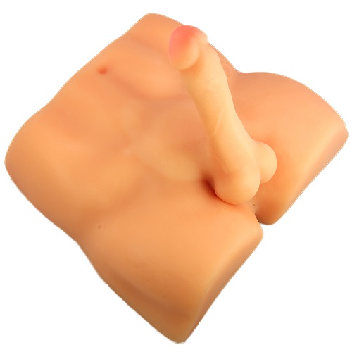 Rough Rider Pleasure Doll, Moulded male torso with attached dual density dildo on a flexible shaft