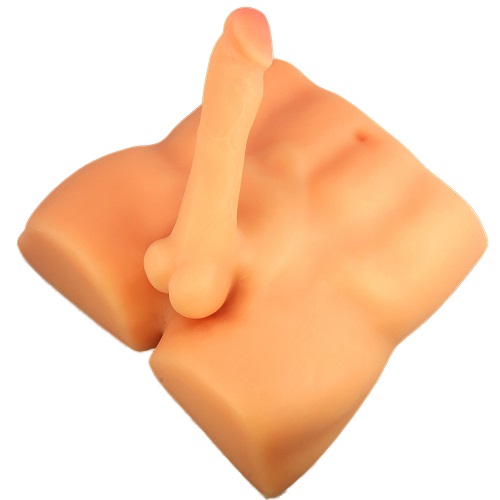 Rough Rider Pleasure Doll, Moulded male torso with attached dual density dildo on a flexible shaft