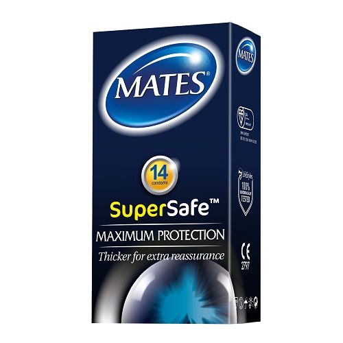 Mates Super Safe Condoms 14 Pack, in latex rubber
