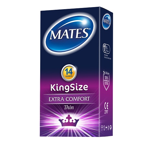 Mates King Size Condoms 14 Pack, in latex rubber