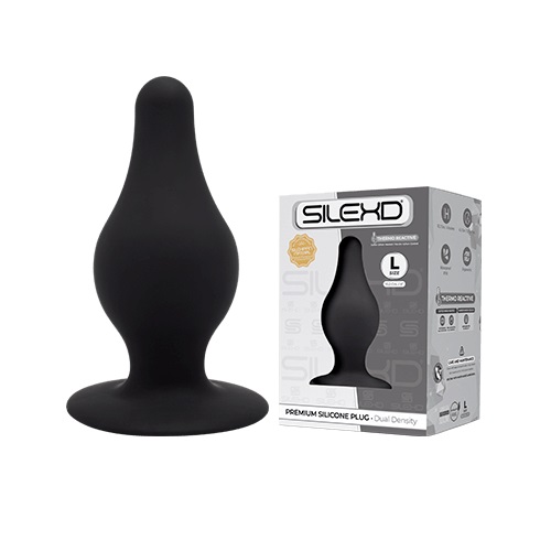 SilexD Dual Density Tapered Silicone Butt Plug Large, shown from the back