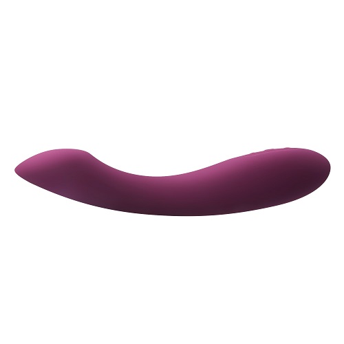 Svakom Amy 2 G-Spot and Clitoral Vibrator, Curved dual-action vibrator with a rounded grip handle and a flat pressable head
