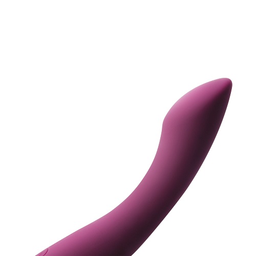 Svakom Amy 2 G-Spot and Clitoral Vibrator, Curved dual-action vibrator with a rounded grip handle and a flat pressable head