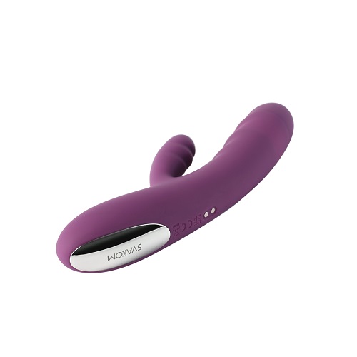 Svakom Avery Thrusting Vibrator with Clitoral Stimulator, in silicone