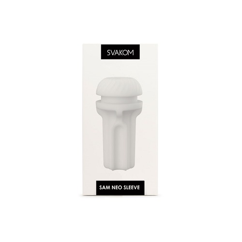 Svakom Sam Neo Replacement Sleeve, Soft textured cylindrical inner sleeve with a contoured internal channel