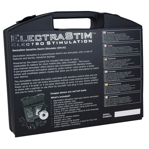 Electrastim SensaVox, Sleek high-end dual-channel electro stimulator unit with twist dial controls and LED displ