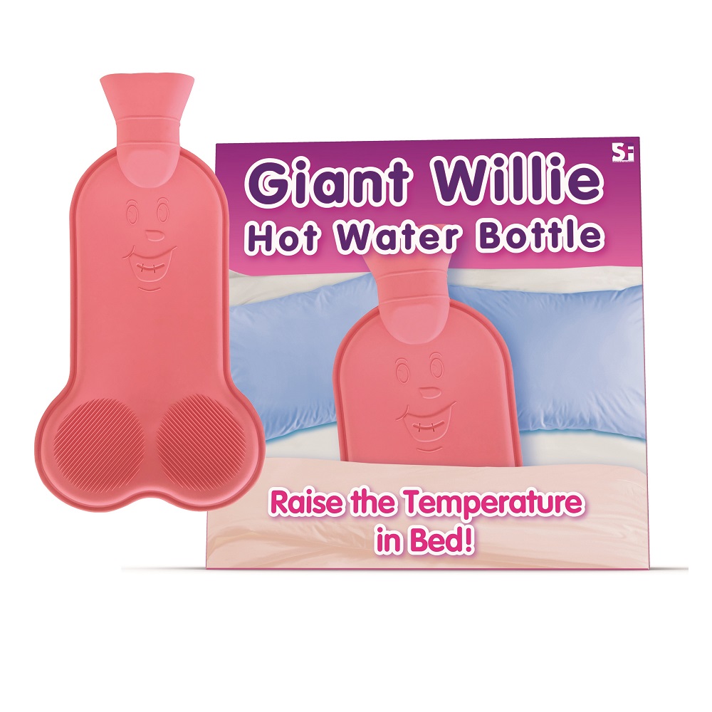 Giant Willie Hot Water Bottle, Novelty hot water bottle shaped as a giant willie, 30cm long