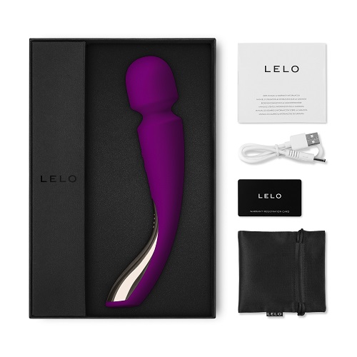 LELO Smart Wand 2 Medium Deep Rose, Deep rose full-body massage wand with rounded head, smooth silicone finish and slim hand…
