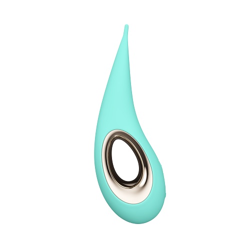 LELO DOT Clitoral Vibrator Aqua, Slim aqua clitoral vibrator with a soft tapered pinpoint tip and smooth silicone finish