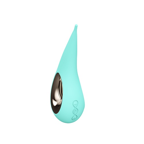 LELO DOT Clitoral Vibrator Aqua, Slim aqua clitoral vibrator with a soft tapered pinpoint tip and smooth silicone finish