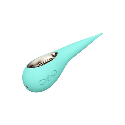 LELO DOT Clitoral Vibrator Aqua, Slim aqua clitoral vibrator with a soft tapered pinpoint tip and smooth silicone finish