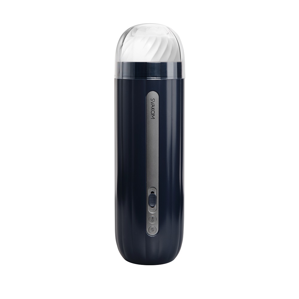 Svakom Hannes Neo Heat Vibrating Male Masturbator, shown from the back