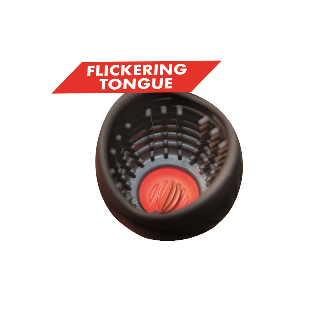 Enhancer Ultimate Blow Job Masturbator with Flicking Tongue, shown from the side