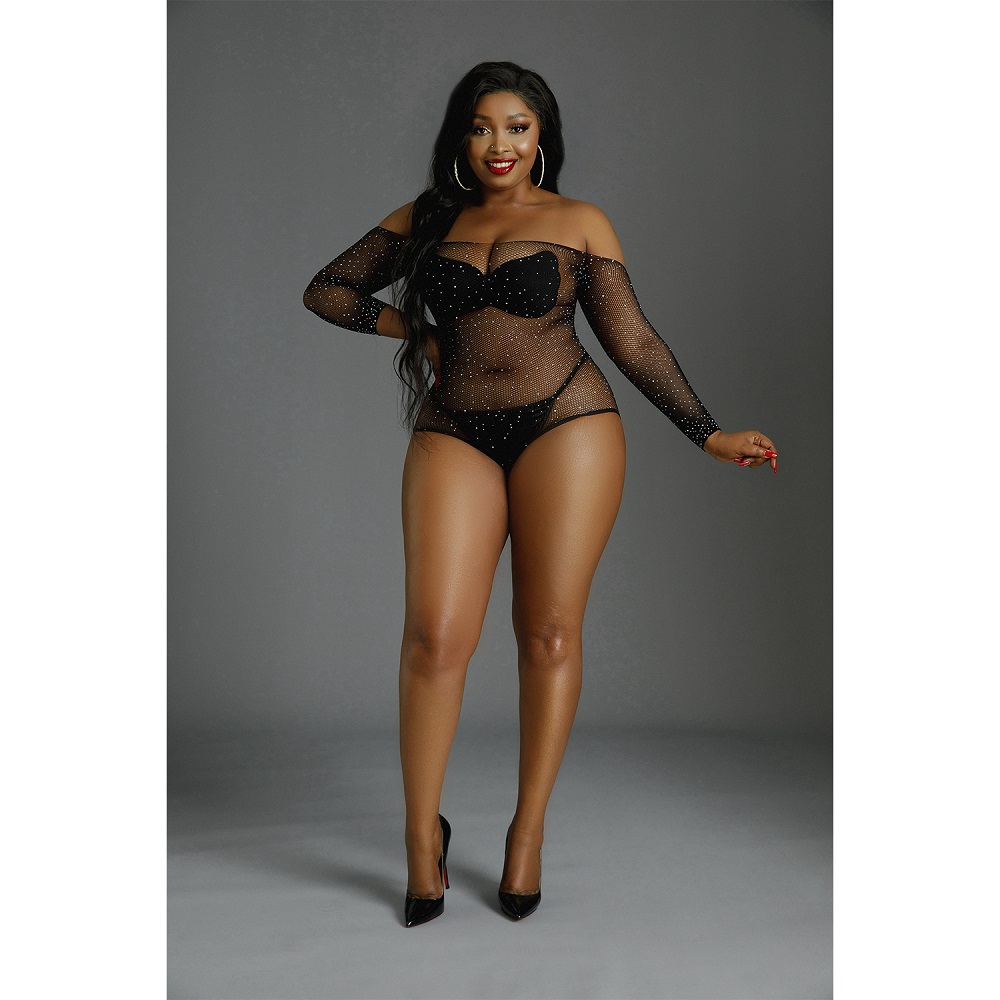Moonlight Off the Shoulder Sparkle Body, in nylon