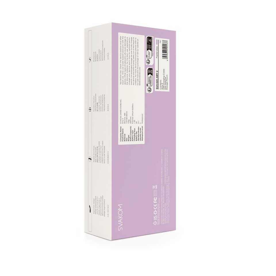 Svakom Amy 2 G-Spot and Clitoral Vibrator Lilac, photograph 7