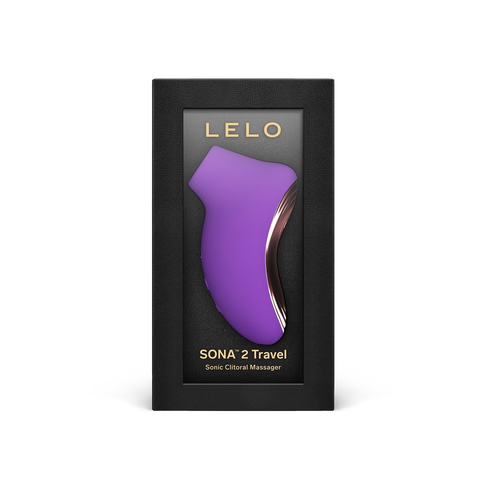 LELO Sona 2 Travel Clitoral Massager Purple, shown from the side