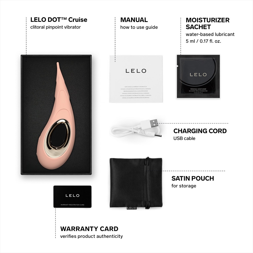 LELO Dot Cruise Clitoral Vibrator Peach Please, shown from the back