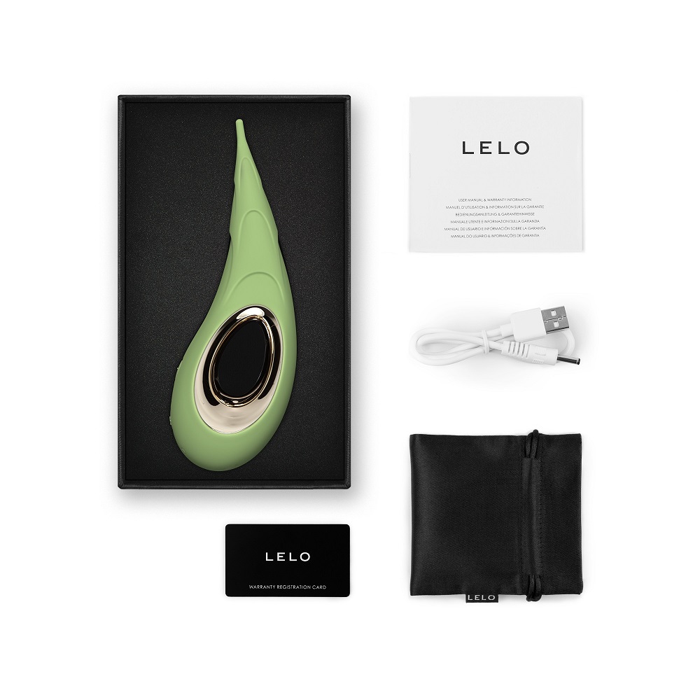 LELO Dot Cruise Clitoral Vibrator Pistachio Cream, shown from the back