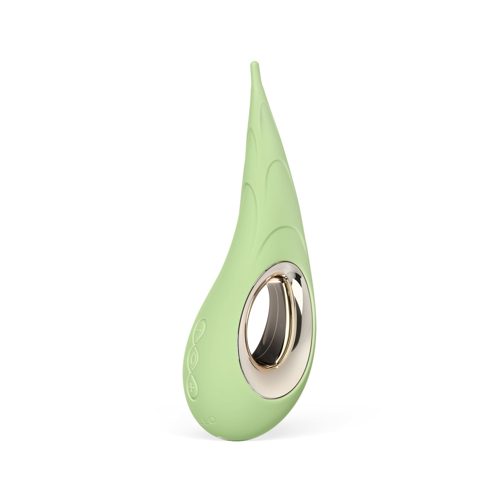 LELO Dot Cruise Clitoral Vibrator Pistachio Cream, shown from the side