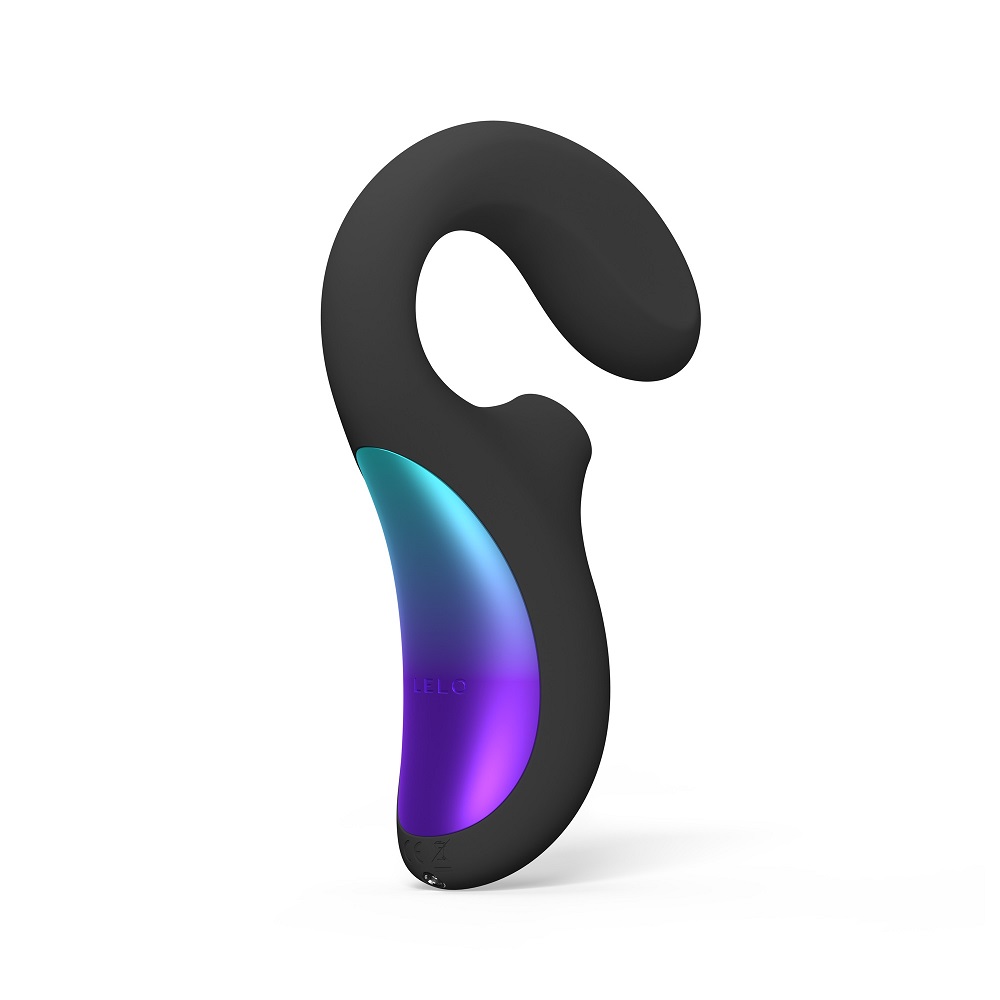 LELO Enigma Wave Dual Stimulation Sonic Massager Black, shown from the back