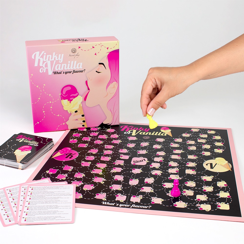 Kinky or Vanilla Board Game, shown from the side