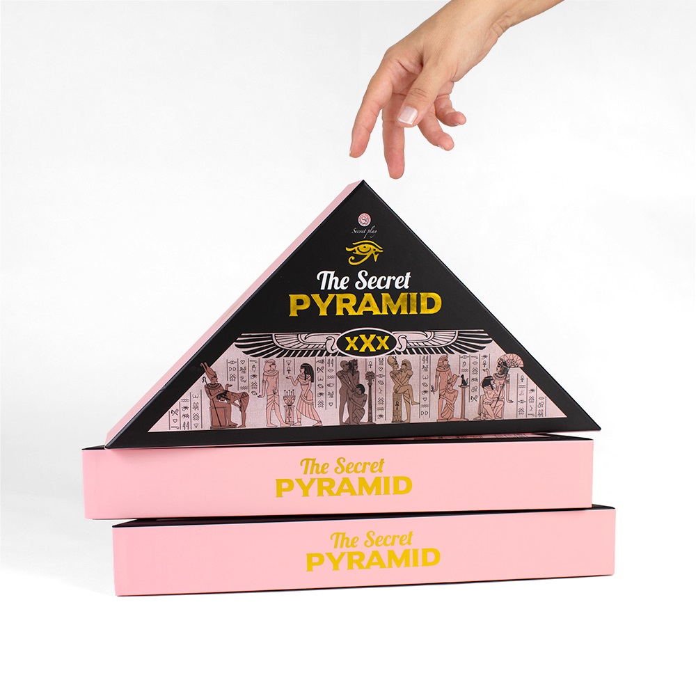 The Secret Pyramid Board Game, shown from the side