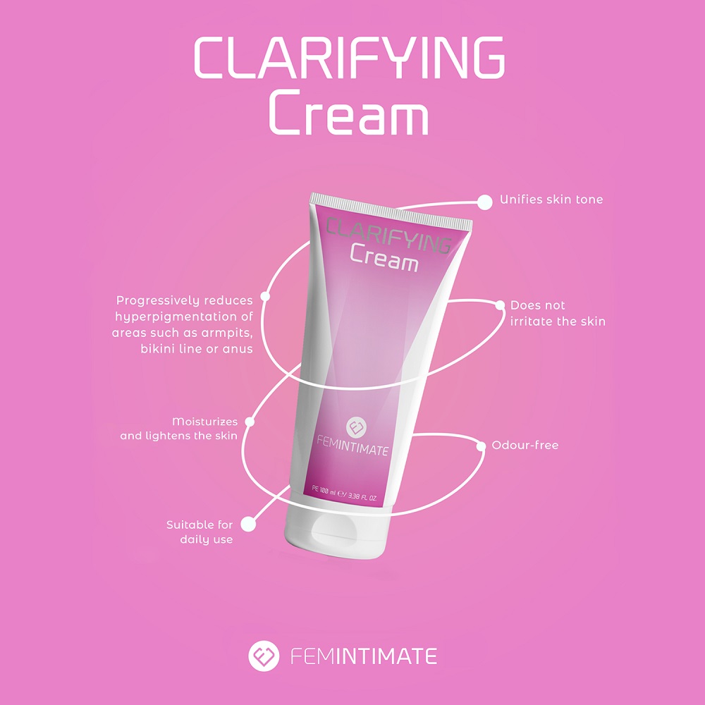 Femintimate Clarifying Whitening Cream 100ml, shown from the back