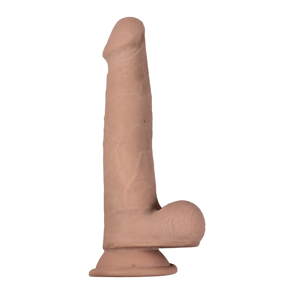 RealCocks Dual Layer Bendable Dildo 7.5 Inch Vanilla, Realistic vanilla-toned dildo with veined straight shaft, pronounced h…