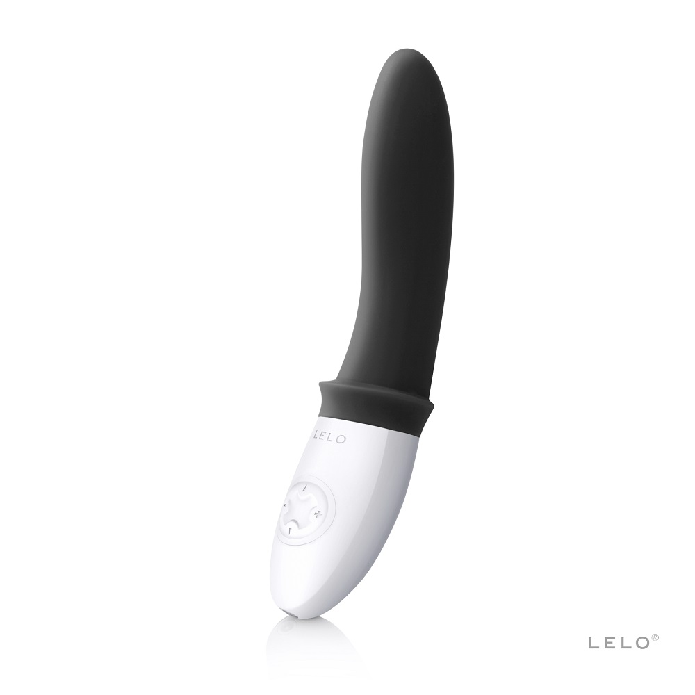 LELO Billy 2 Prostate Massager, Black prostate massager with a smooth tapered silicone body and slim curved shape