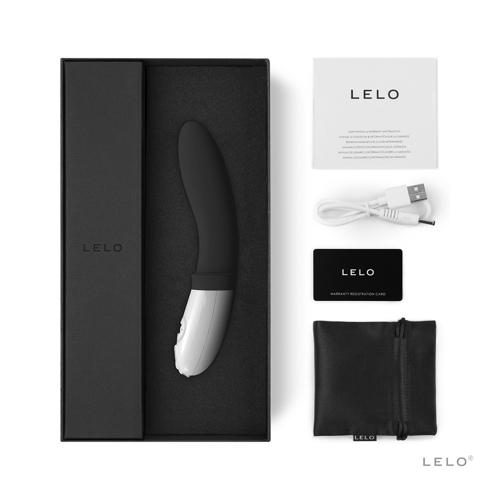 LELO Billy 2 Prostate Massager, Black prostate massager with a smooth tapered silicone body and slim curved shape, shown fro…