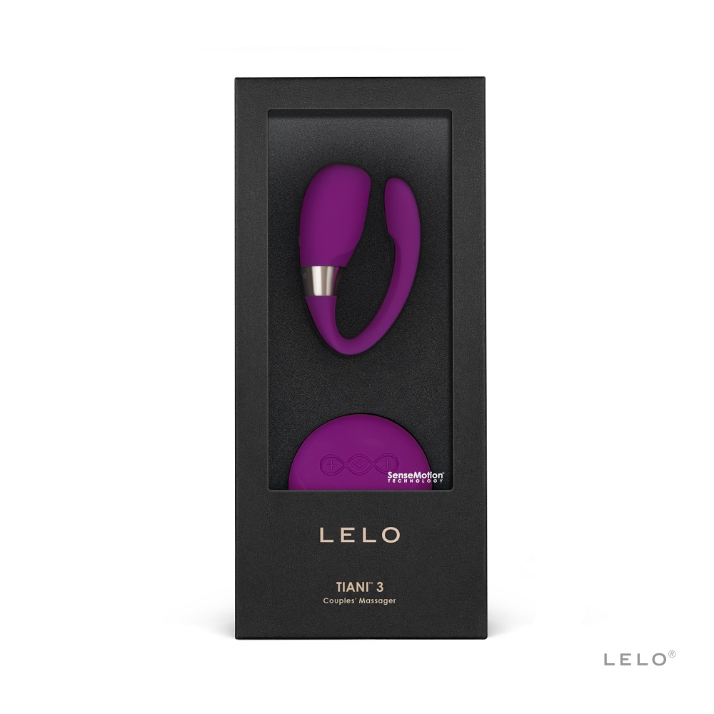 LELO Tiani 3 Couples Massager Deep Rose, Deep rose silicone couples massager with a curved flexible body and smooth finish