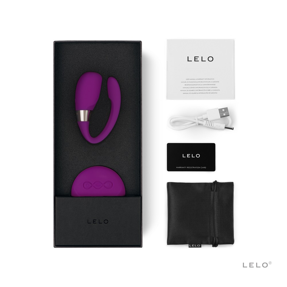 LELO Tiani 3 Couples Massager Deep Rose, Deep rose silicone couples massager with a curved flexible body and smooth finish