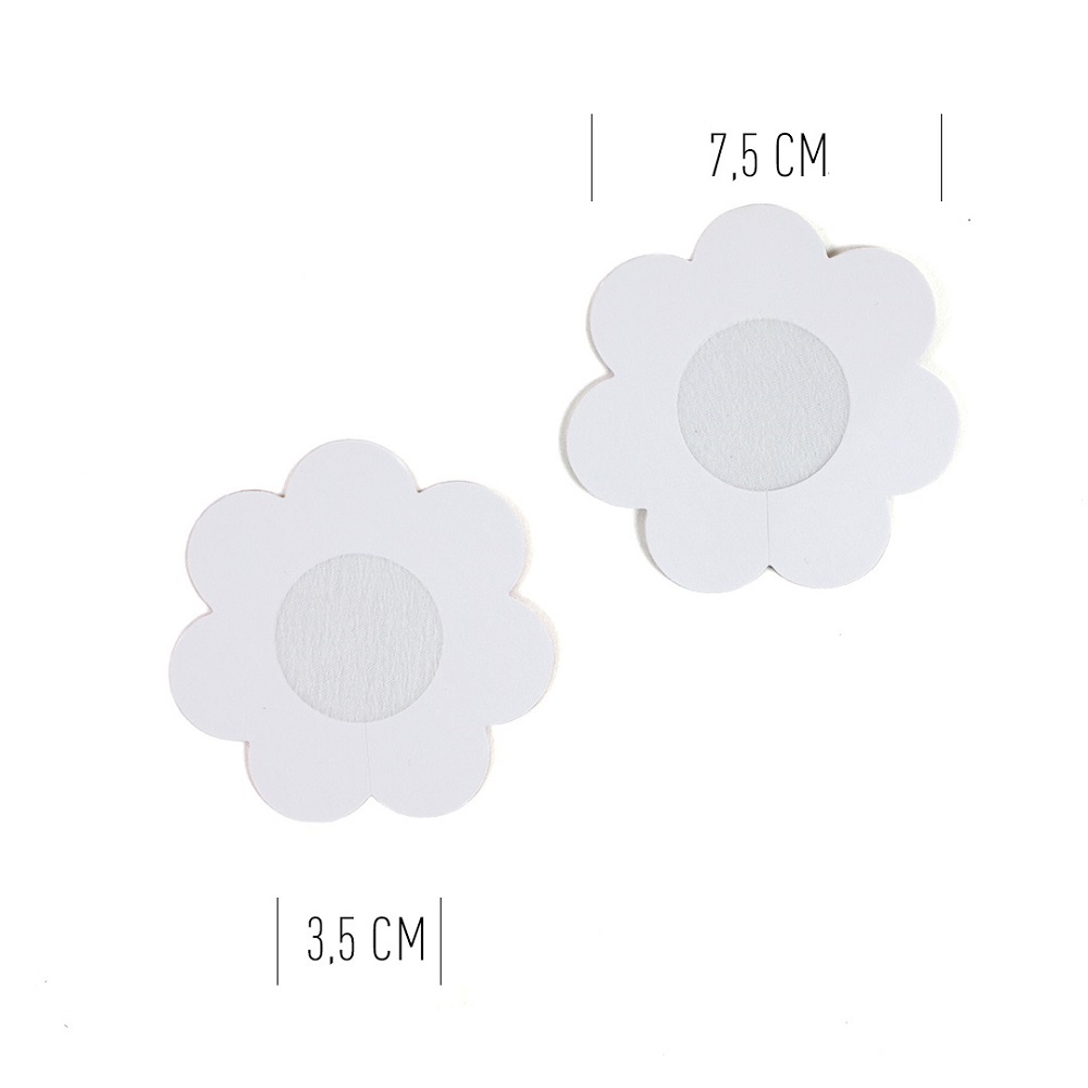 Wow Boobs! Flower Nipple Pasties, Flower-shaped nipple pasties in holographic silver and pink, two matching pairs