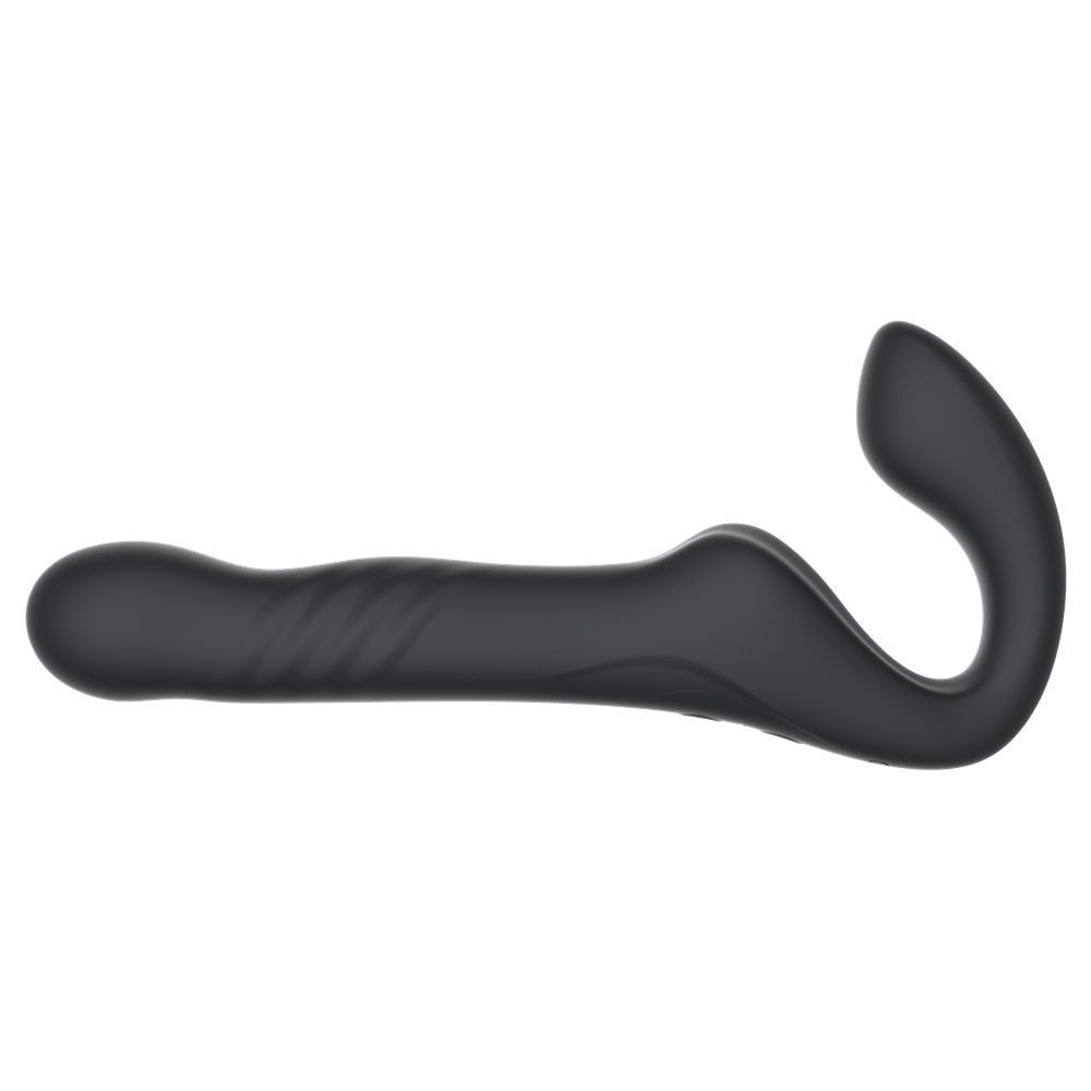 Mina Surge Remote Thrusting & Vibrating Strapless Strap On, in silicone