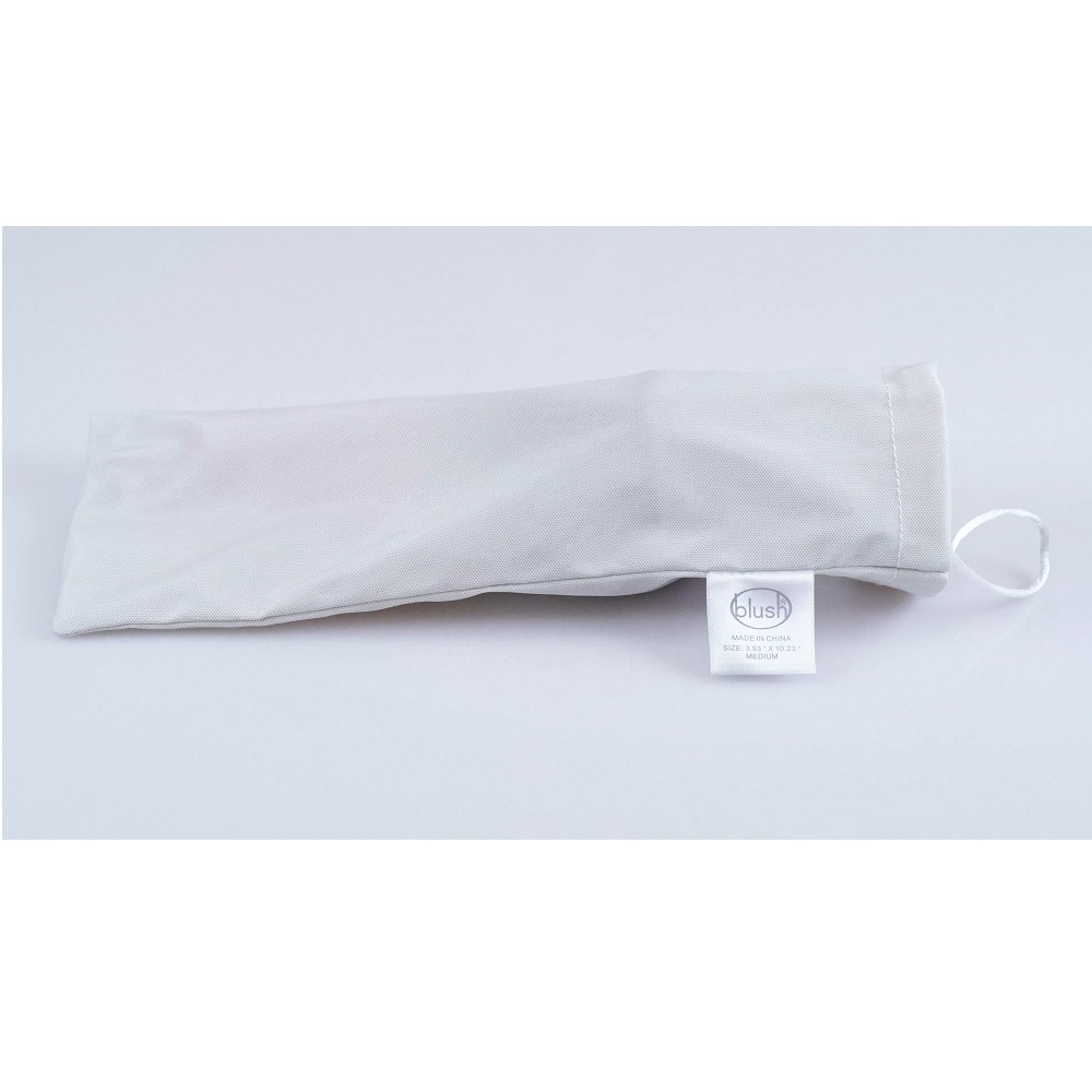 Safe Sex Anti-Bacterial Toy Bag Medium, Plain medium drawstring storage pouch with a smooth satiny finish and cinch-close top