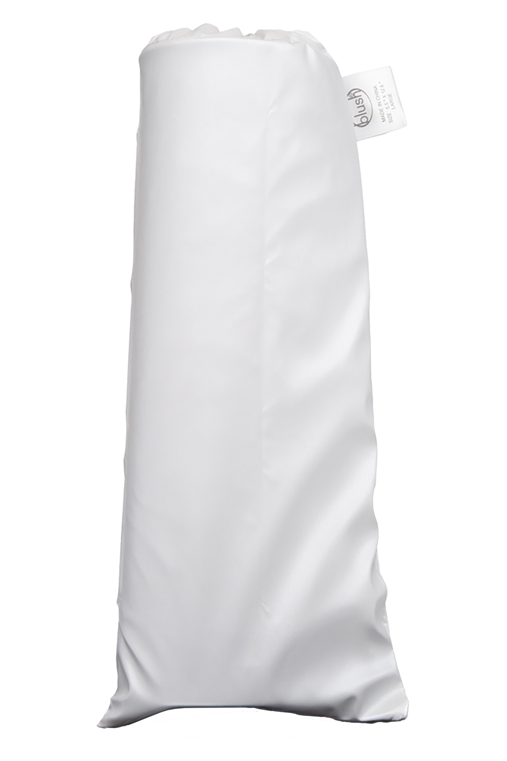 Safe Sex Anti-Bacterial Toy Bag Large, Large plain drawstring storage pouch with a satiny-smooth fabric finish, shown from t…