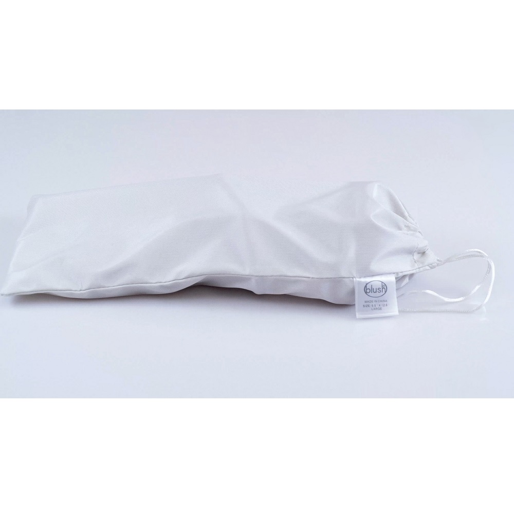Safe Sex Anti-Bacterial Toy Bag Large, Large plain drawstring storage pouch with a satiny-smooth fabric finish, shown in its…