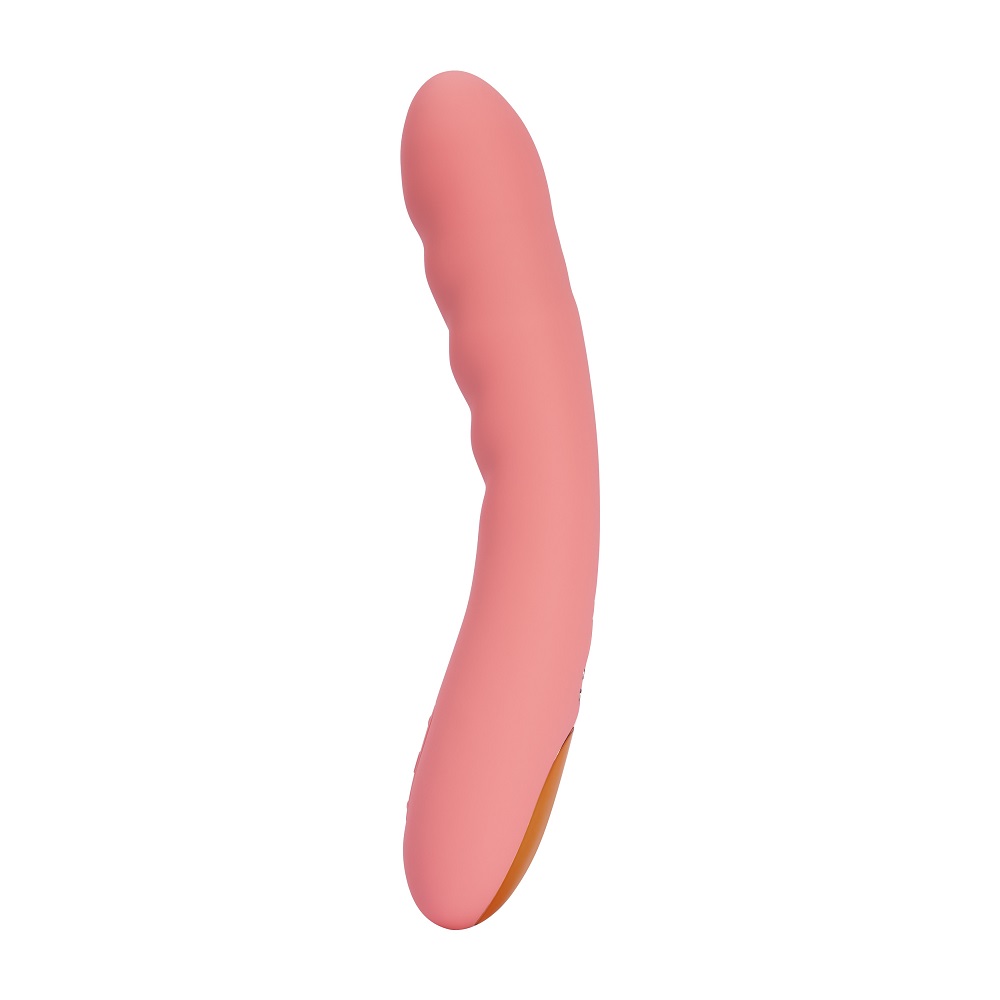 Svakom Ava Neo Interactive Thrusting Vibrator Pink, Pink G-spot vibrator with cushioned head and gently ribbed curved shaft