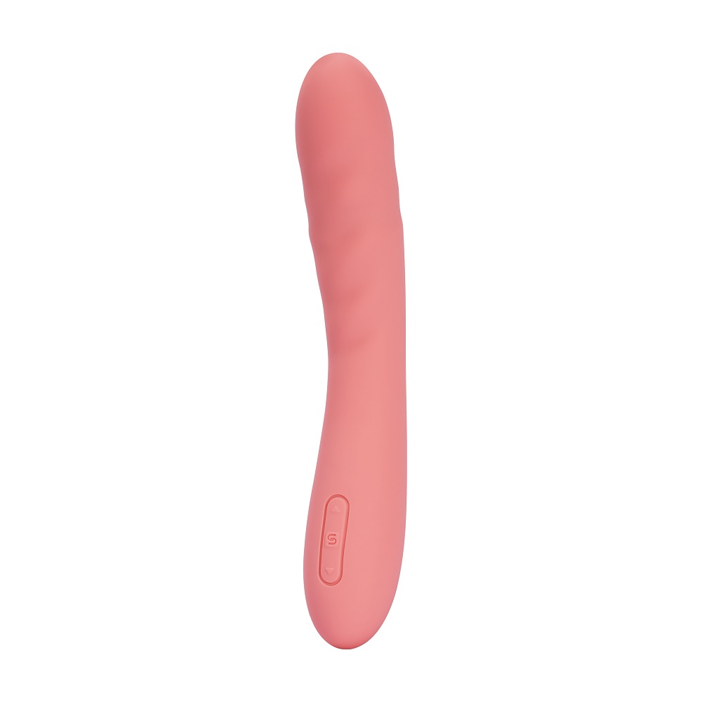 Svakom Ava Neo Interactive Thrusting Vibrator Pink, Pink G-spot vibrator with cushioned head and gently ribbed curved shaft