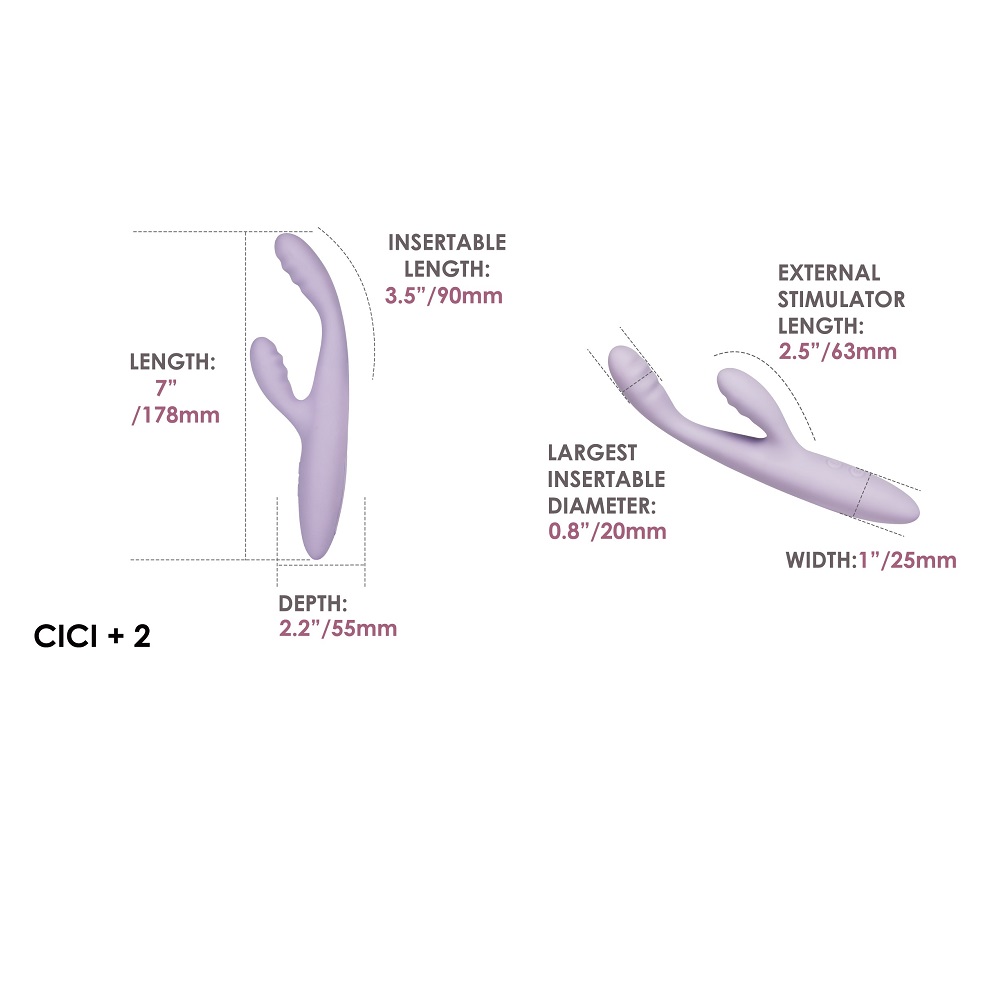 Svakom Cici+ 2 App Controlled Slim Rabbit Vibrator, Ultra-slim rabbit vibrator with insertable shaft and flexible clitoral a…