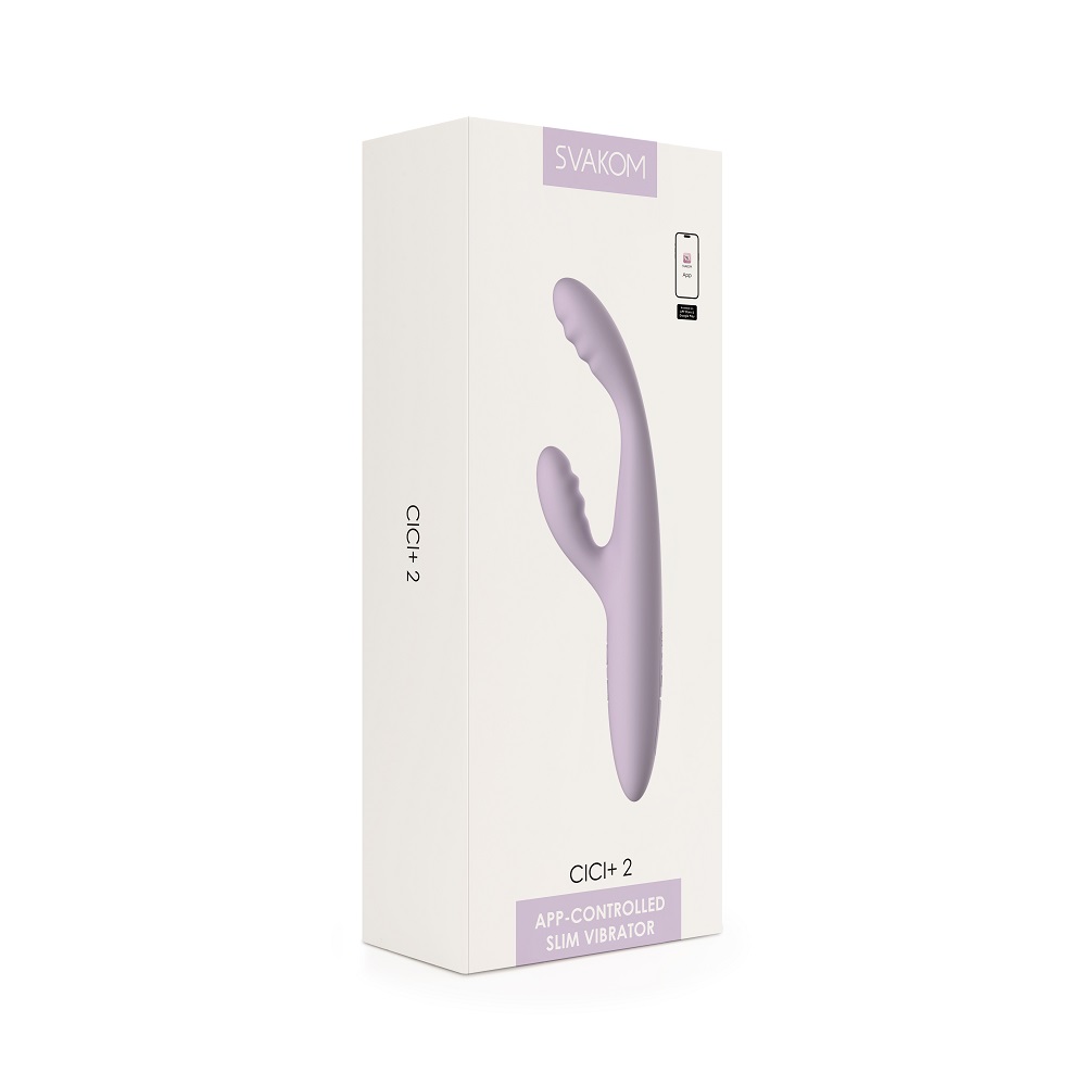 Svakom Cici+ 2 App Controlled Slim Rabbit Vibrator, Ultra-slim rabbit vibrator with insertable shaft and flexible clitoral a…