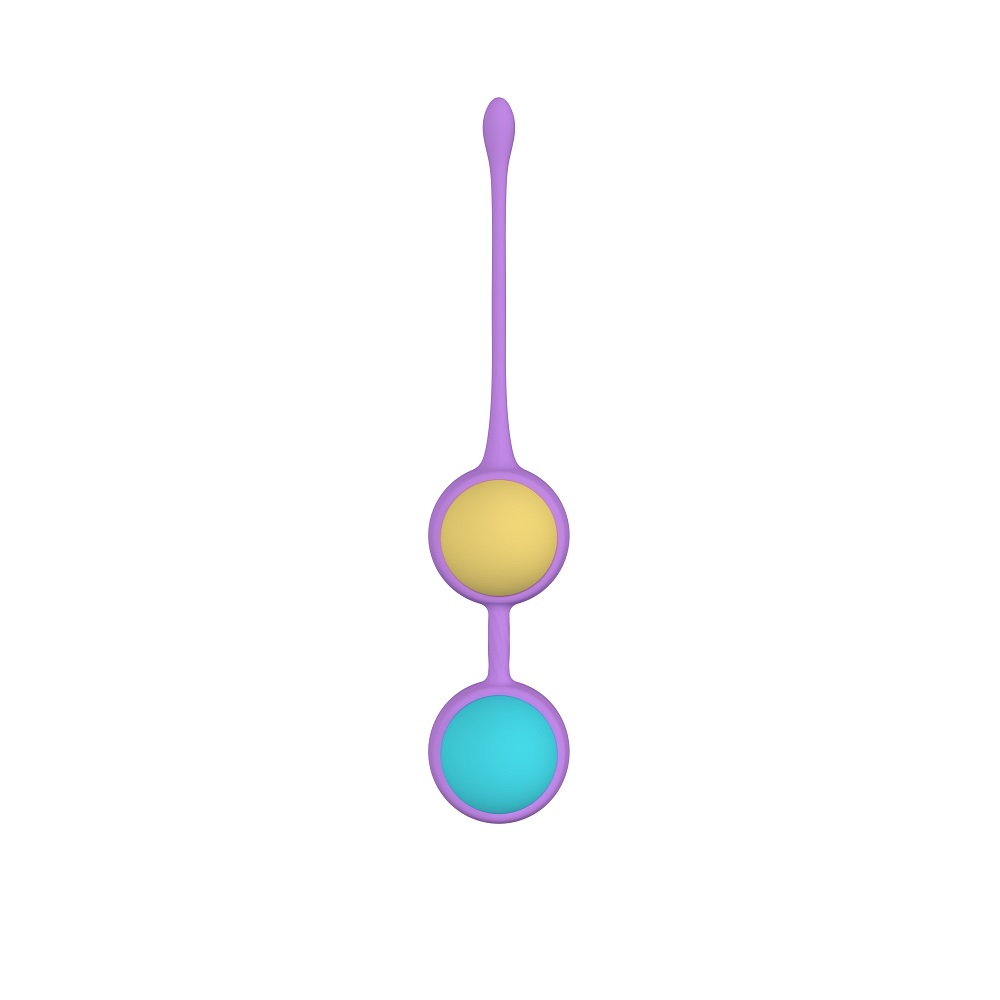 BOLY Kegel Training Beads, Set of four colourful silicone weighted balls with single and double holders