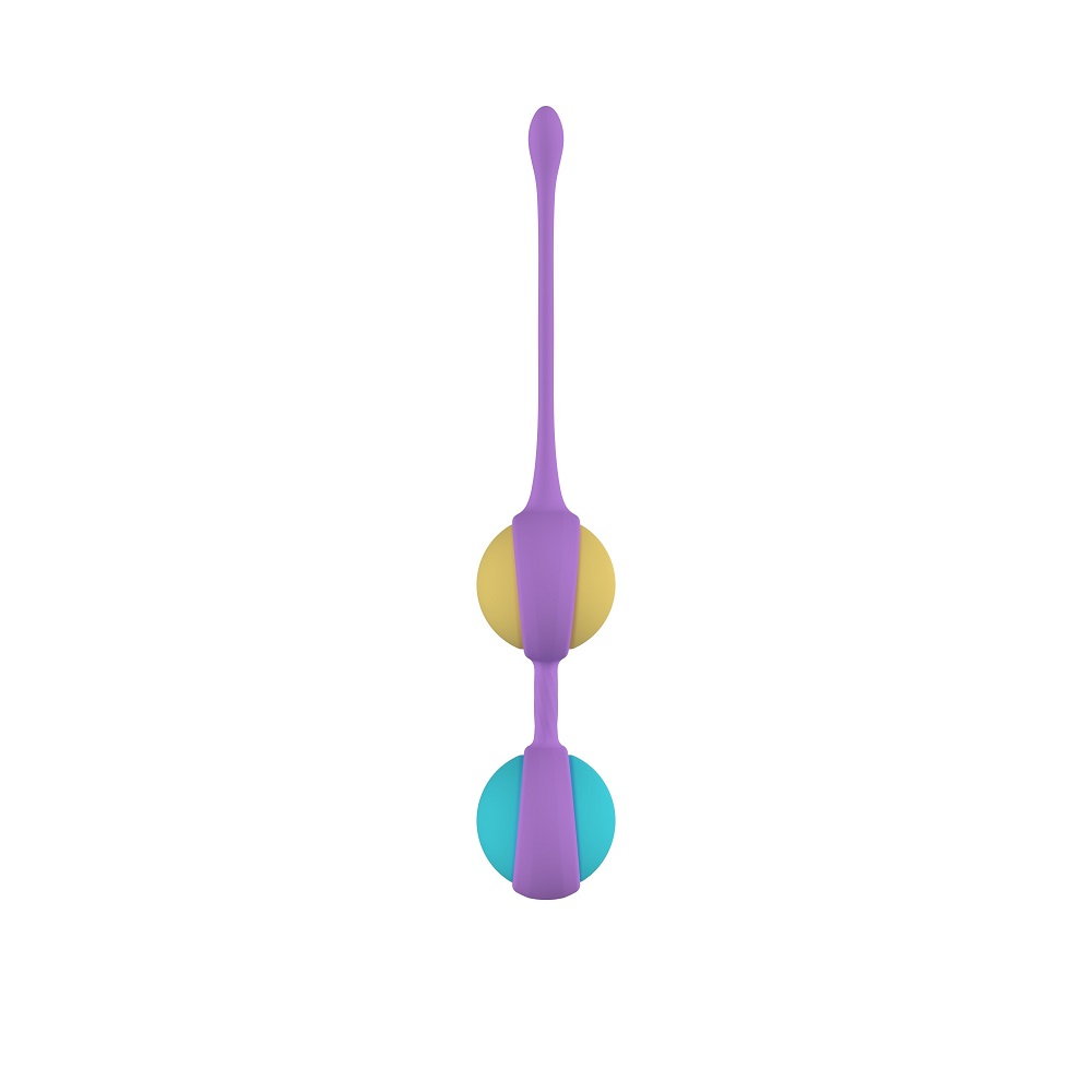 BOLY Kegel Training Beads, Set of four colourful silicone weighted balls with single and double holders