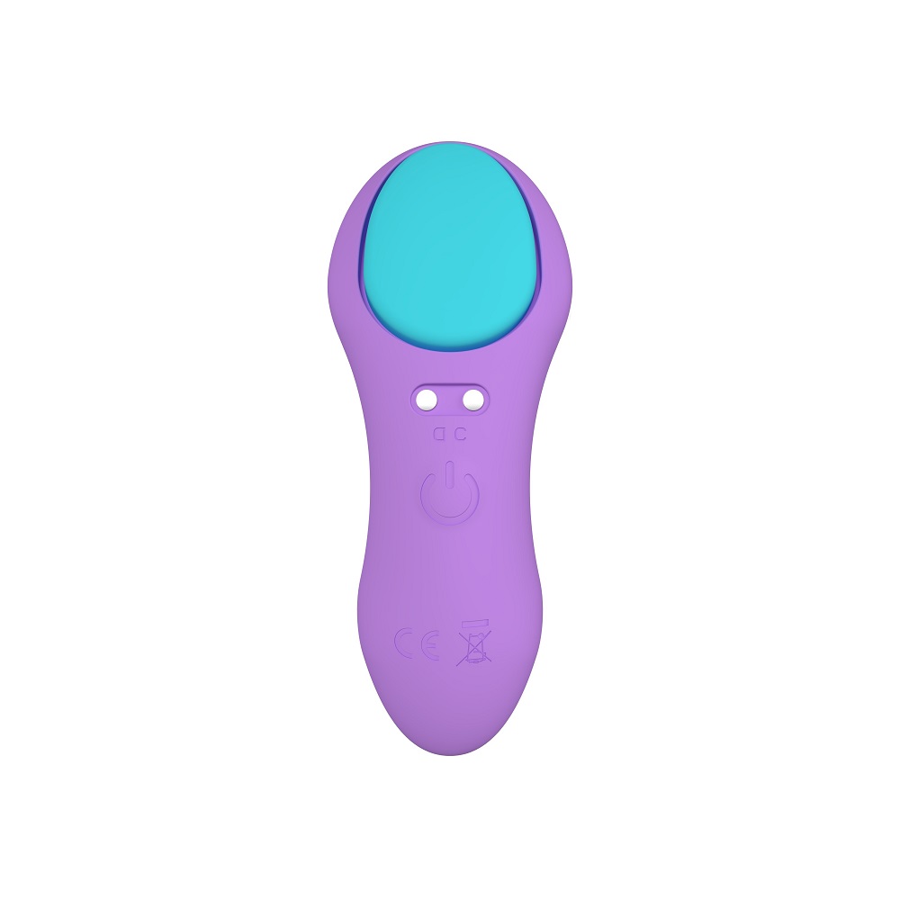 Party Color Panty Remote Control Vibrator Purple, Purple wearable panty vibrator with ergonomic curved form and magnets on t…