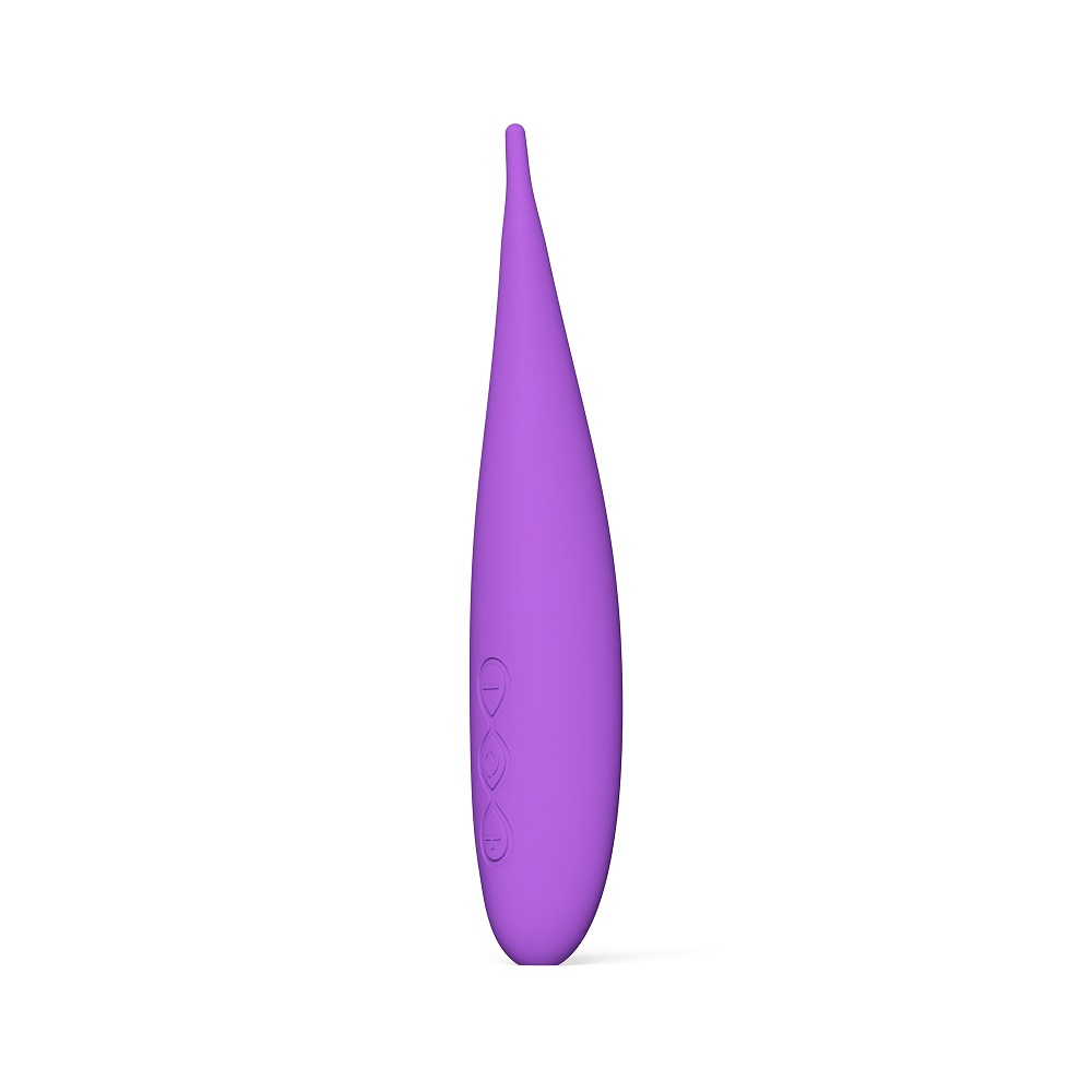 LELO DOT Travel Purple, Compact purple clitoral vibrator with soft silicone body and fine tapered pinpoint tip