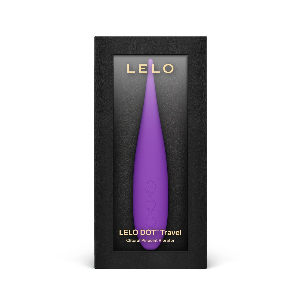 LELO DOT Travel Purple, Compact purple clitoral vibrator with soft silicone body and fine tapered pinpoint tip