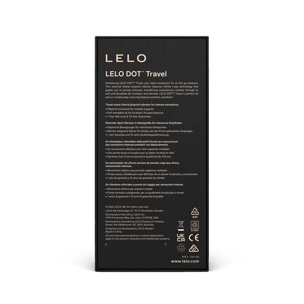 LELO DOT Travel Purple, Compact purple clitoral vibrator with soft silicone body and fine tapered pinpoint tip