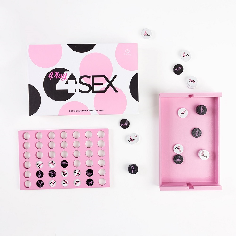 Play4Sex Game, Boxed couples game with detachable board and pink and black playing chips