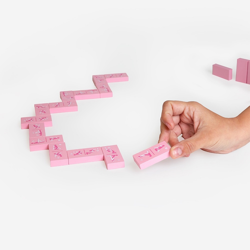 Kinky Domino Game, Boxed adult domino game containing 28 tiles printed with seven suggestive illustrations